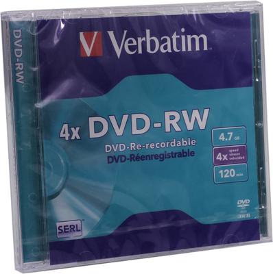 Verbatim 43285 DVD-RW disc 4.7 GB 5 stuk(s) Jewelcase Herschrijfbaar