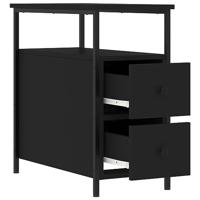 Nachtkastjes 2 st 30x60x60 cm bewerkt hout zwart - thumbnail
