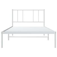 Bedframe met hoofdbord metaal wit 90x190 cm - thumbnail