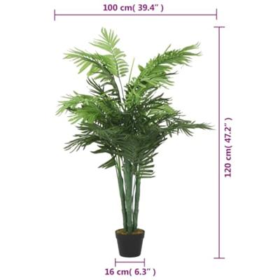 VidaXL Kunstplant palmboom 28 bladeren 120 cm groen