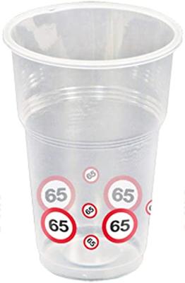 Folat drinkbekers wegwerp 65 jaar 350 ml 10 stuks | 24 stuks