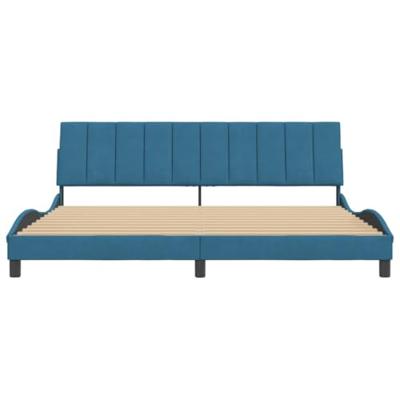 Bedframe zonder matras "Hanko" fluweel blauw 200x200 cm