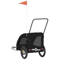 Hondenfietstrailer oxford stof en ijzer zwart - thumbnail