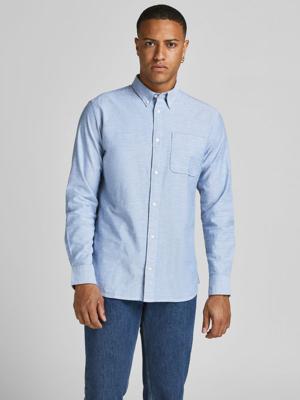 JACK & JONES PREMIUM gemêleerd slim fit overhemd JPRBLUBROOK cashmere blue
