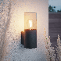 Blaze - LED Wandlamp - Up light - E27 Fitting - IP44 Waterdicht - Smokey glas - thumbnail