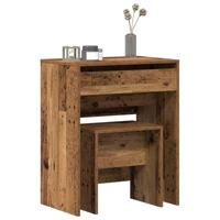 Kaptafel met lade Oud Hout 60 x 40 x 75 cm Bewerkt hout - thumbnail