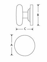 Meubelknop Elegant 45mm MAN - thumbnail