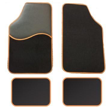 Universele automatten zwart met oranje - 4-delig