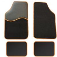 Universele automatten zwart met oranje - 4-delig - thumbnail