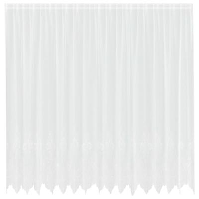 VidaXL Kantgordijn met gordijnen bloemen wit 220 x 400 cm polyester