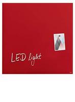 Sigel SI-GL402 Glasmagneetbord Artverum LED Light 480x480x15 Rood - thumbnail