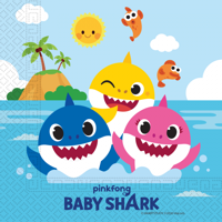 Baby Shark Servetten Palmboom (20st) - thumbnail