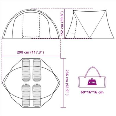 VidaXL Vistent 4-persoons waterdicht bruin