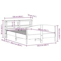 Bedframe zonder matras massief grenenhout wit 120x200 cm - thumbnail