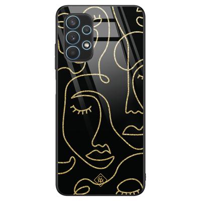 Samsung Galaxy A32 4G glazen hardcase - Abstract faces