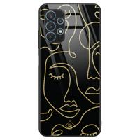 Samsung Galaxy A32 4G glazen hardcase - Abstract faces - thumbnail