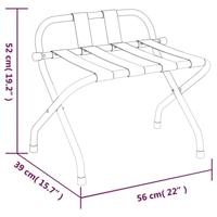 VidaXL Bagagerek met rugleuning 56x39x52 cm zwart - thumbnail