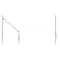 VidaXL Afrasteringspaal 7 pcs zilver staal - thumbnail