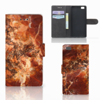 B2Ctelecom P8LK mobiele telefoon behuizingen Folioblad Bruin, Marmerkleur - thumbnail