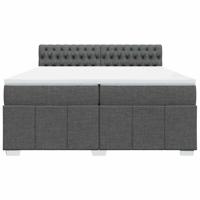Boxspring met matras stof donkergrijs 200x200 cm - thumbnail