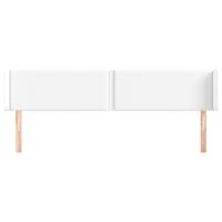 Hoofdbord met randen 203x16x78/88 cm kunstleer wit - thumbnail