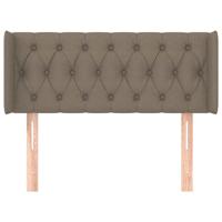 Hoofdbord met randen 93x16x78/88 cm stof taupe - thumbnail