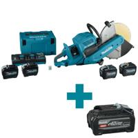Makita CE002GL402X | XGT 2x40 V Max Doorslijper 355mm | 4 x 8.0 Ah accu + duo snellader | met AWS zender | In Mbox - CE002GL402X - thumbnail