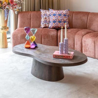 Richmond Organische Salontafel 'Odile' Mangohout, 130 x 70cm, kleur donkerbruin Richmond Organische Salontafel 'Odile' Mangohout, 130 x 70cm, kleur donkerbruin