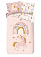 Good Morning Kinderdekbedovertrek "eenhoorn en regenboog" - Multi - (140x200/220 cm) - Katoen - thumbnail