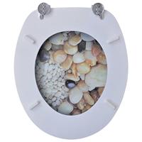 Toiletbril van MDF met kiezelstenen dessin - thumbnail