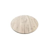 Eiken salon tafelblad rond, diameter 40 cm en dikte 4 cm massief eiken - thumbnail