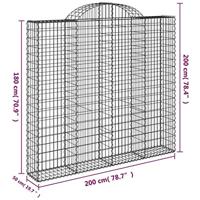 Schanskorven 10 st gewelfd 200x50x180/200 cm ijzer - thumbnail