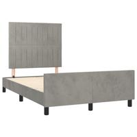 Bedframe zonder matras 140x190 cm fluweel lichtgrijs - thumbnail