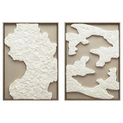 Schilderij Home ESPRIT Wit Beige Abstract Modern (2 Stuks)