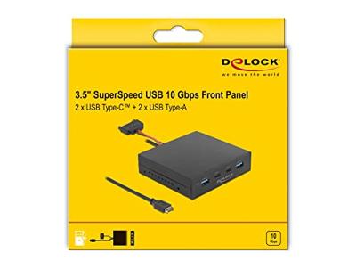 Delock 64057 3,5 USB 3.2 Gen 2 voorpaneel 2 x USB Type-C + 2 x USB Type-A