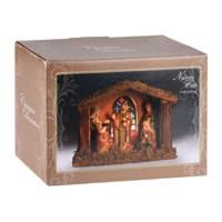 Kerststal met 6 Figuren en Licht - thumbnail