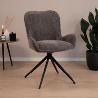 Tower Living Draaibare Eetkamerstoel 'Sora' Chenille, kleur Antraciet - thumbnail