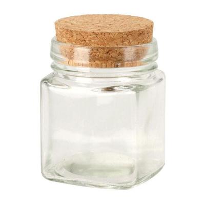 Voorraadpot glas met kurk deksel 160ml