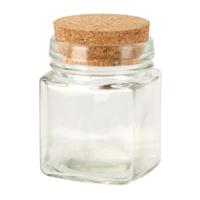Voorraadpot glas met kurk deksel 160ml - thumbnail