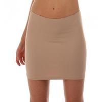 Korte onderrok dames- 40 CM - Gladde onderrok - wit - zwart - huidskeur - thumbnail