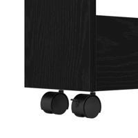 Smalle Badkamerkast met Wielen Zwart Eiken Geengineerd Hout - thumbnail