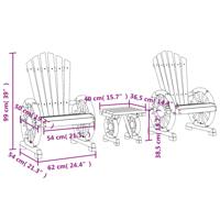 3-delige Loungeset massief vurenhout - thumbnail