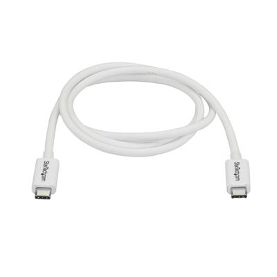 StarTech.com Thunderbolt 3 USB-C kabel - 20Gbps - Thunderbolt, USB en DisplayPort compatibel - 1m - wit