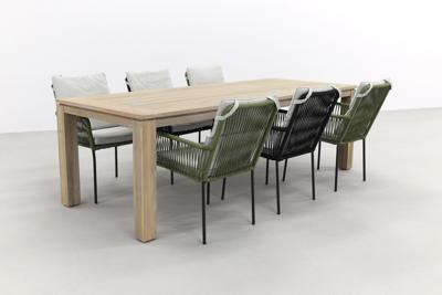 Teresa 4x Green 2x black/Rome grey 240 cm. tuinset - 7-delig