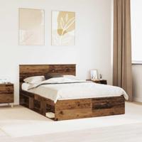 Bedframe met hoofdeinde Oudhout 140 x 200 cm Massief grenenhout - thumbnail