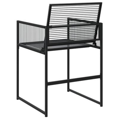 Tuinstoelen 4 st poly rattan zwart