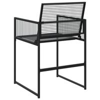 Tuinstoelen 4 st poly rattan zwart - thumbnail