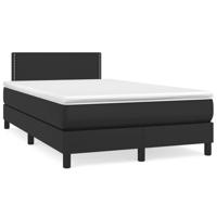 Boxspring met matras kunstleer zwart 120x200 cm - thumbnail