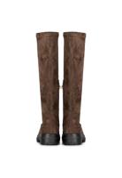 Poelman stretchlaarzen donkerbruin Imitatiesuède Dames - thumbnail