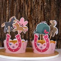 Cupcake Decoratie Set Happy Horses (6st) - thumbnail